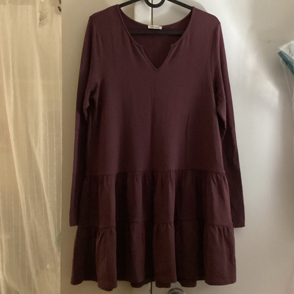 Terrera: Sadie Tiered Bamboo Tunic - Plum - Picture 2 of 2